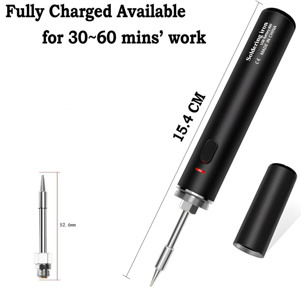Паяльник аккумуляторный Soldering Iron 8W USB с 1 жалом Киев - изображение 3