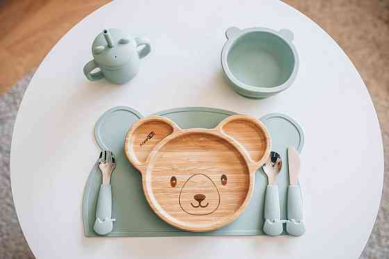 Силіконова миска дитяча FreeOn  Lion, mint Киев