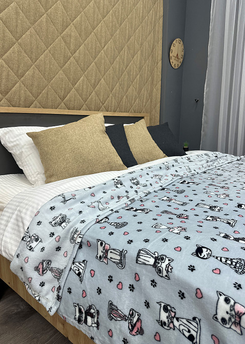 Плед-покривало Decorator WellSoft CUTE KITTY 200х205 см з принтом "Котики" (87-185) Київ - фото 6