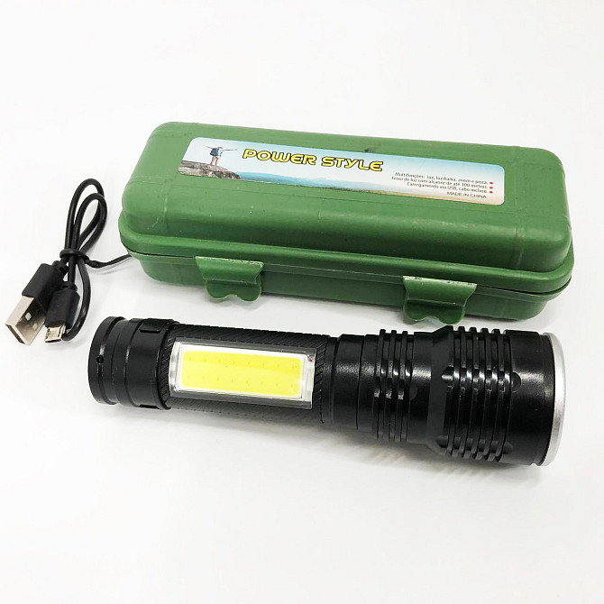 Перезаряжаемый ручной фонарь Police BL-T630S-XPE+COB, Тактический фонарь на аккумуляторе с юсб BH-55 Львов - изображение 2