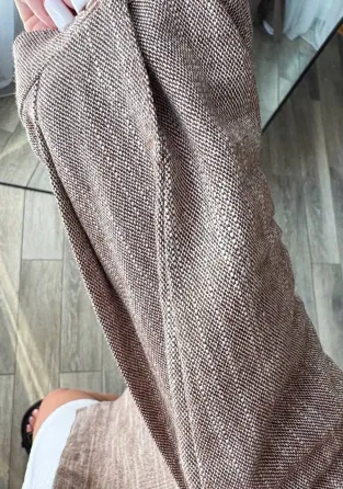 Женская льняная рубашка свободного кроя — мокко, светло-бежевый, светло-серый Одесса