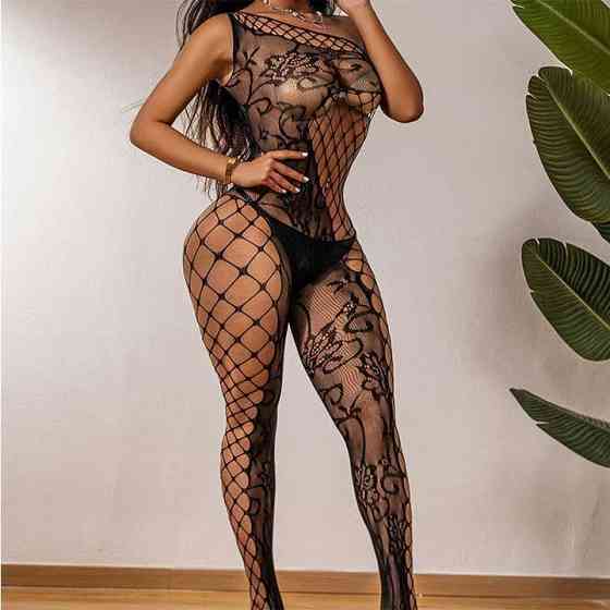 Соблазнительный БодиСтокинг через плечо - S/M/L – Эротическое бельё Винница