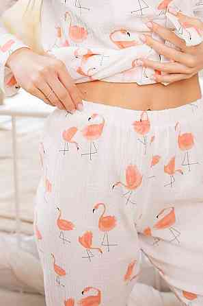 Женский комплект из натуральной ткани Фламинго, Молочный, M-L Харьков