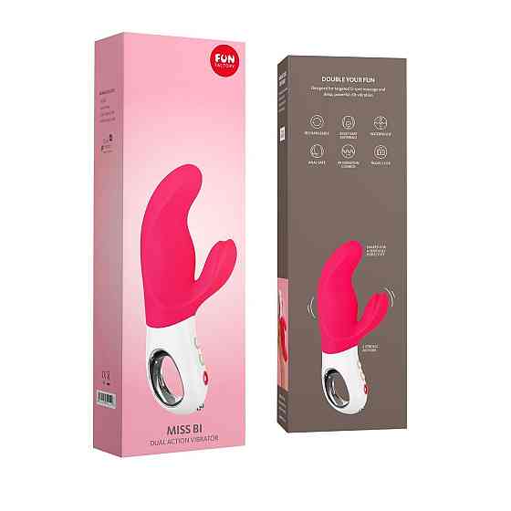 Вібратор-кролик Fun Factory MISS BI pink/white, 2 незалежні мотори, діаметр 4,2 см Sex Aura Київ