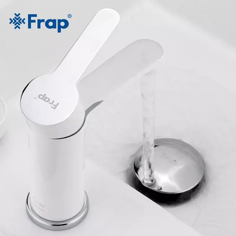 Змішувач для умивальника Frap F1041 білий/хром Київ - фото 2