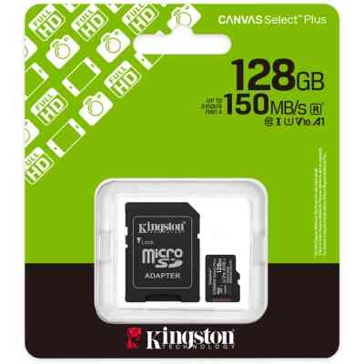 Карта памяти Kingston 128GB (з SD адаптером) Class 10 UHS-I U1 V10 A1 (SDCS3/128GB) Винница