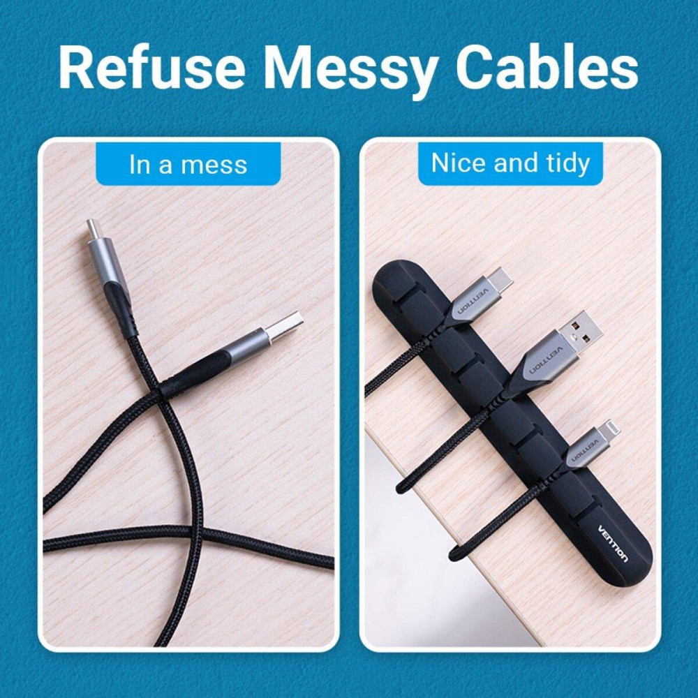 Органайзер Vention 7 Ports Desktop Cable Manager Black (KBSB0) Миколаїв - фото 3