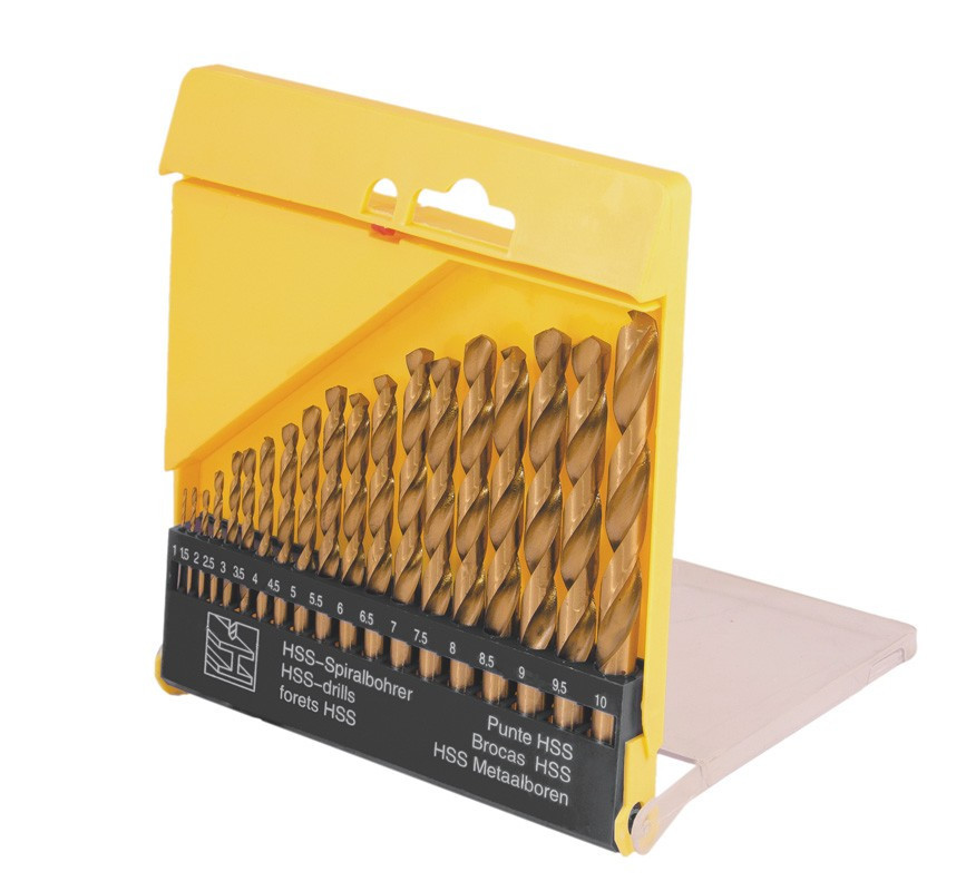 Набір свердл для металу MASTERTOOL 19 шт HSS 1 - 10 мм plastic box ТИТАН 11-0219 Рівне - фото 1