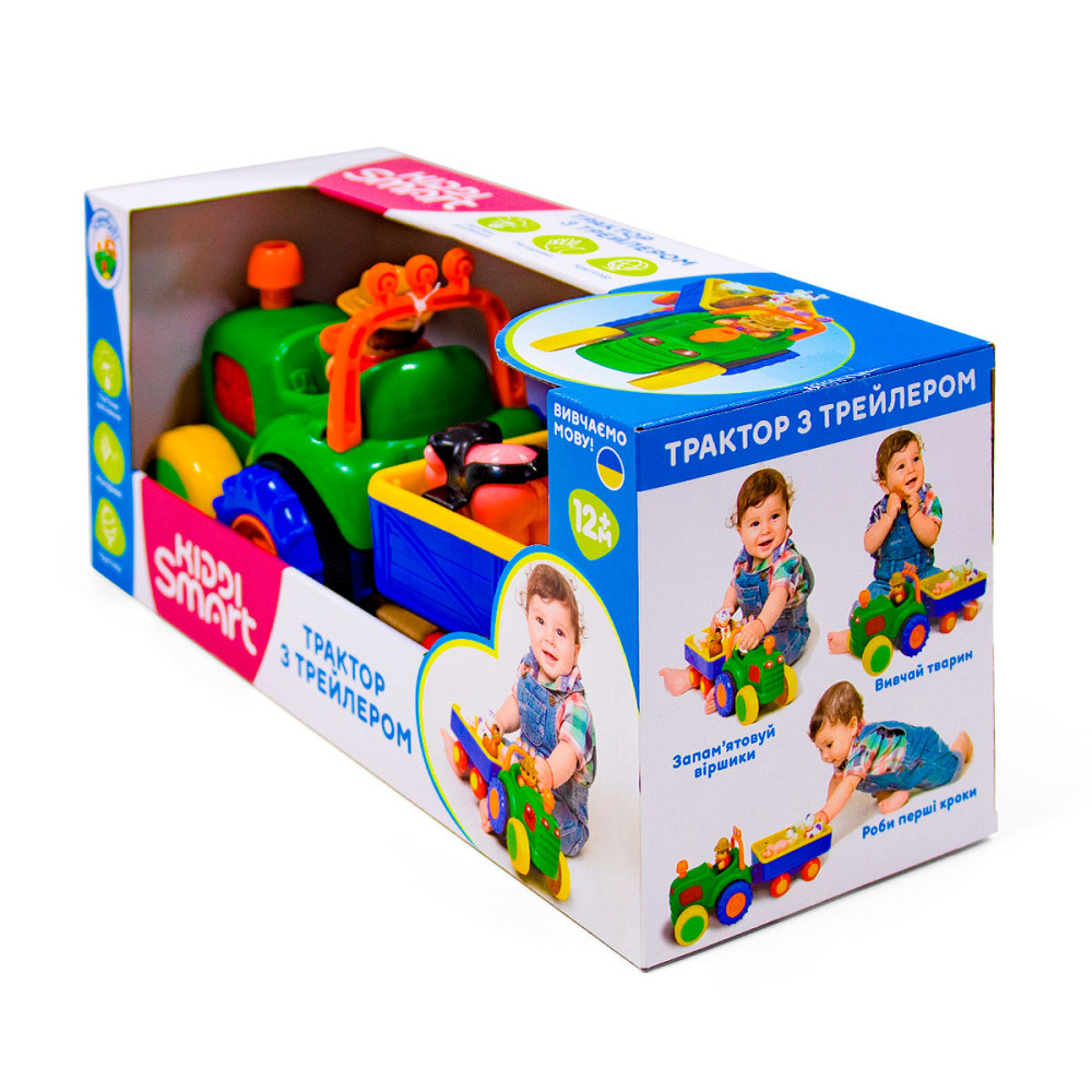 Ігровий набір Kiddi Smart – Трактор з трейлером (українська) Дніпро - фото 12