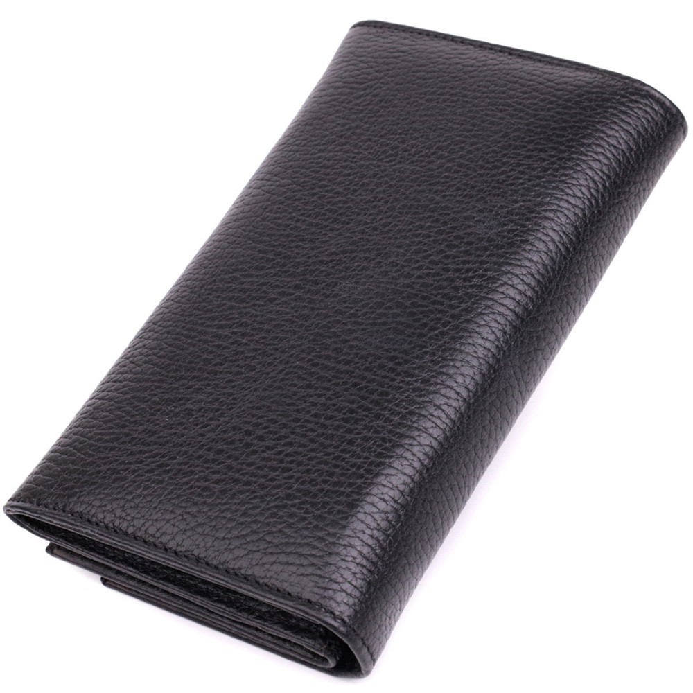 Вместительный женский кошелек из натуральной кожи KARYA 22859 Черный Киев - изображение 2