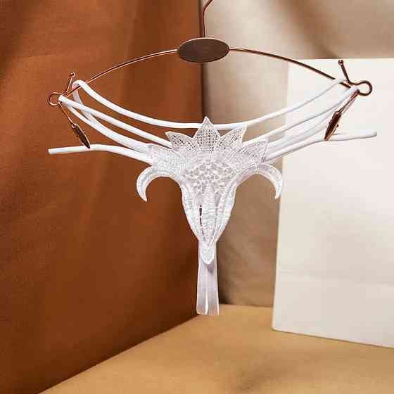 Трусики з розрізом жіночі еротичні 44 білий Київ