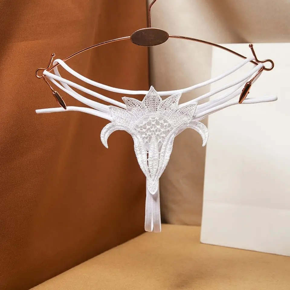 Трусики з розрізом жіночі еротичні 44 білий Київ - фото 1