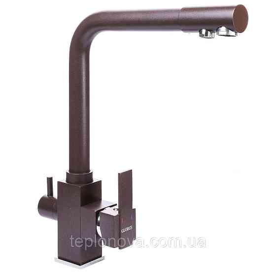 Смеситель для кухни под осмос Globus Lux LAZER GLLR-0100-6-MARONE Черновцы