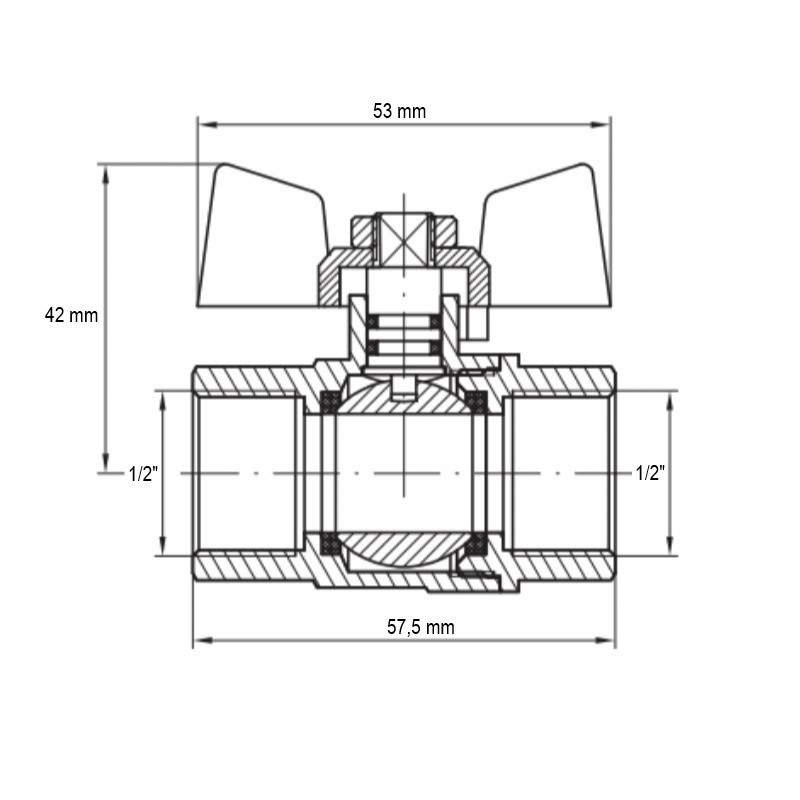 Кран кульовий Koer KG.207 - 1/2" FF ГГМ (газ) (KR4958)   ( 25441 ) Харків - фото 3
