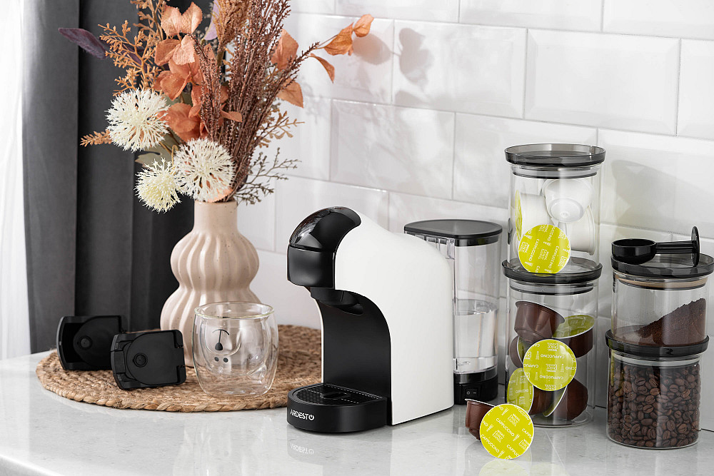 Кавоварка ARDESTO 3в1, 0.9л, капсули Nespresso, Nescafe Dolce Gusto, мелена кава, сенсорне керування, білий Київ - фото 3