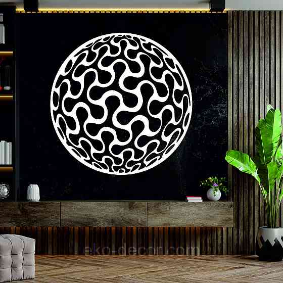 Декоративное настенное Панно «Шар» Декор на стену Чорний, 70*70 см Киев