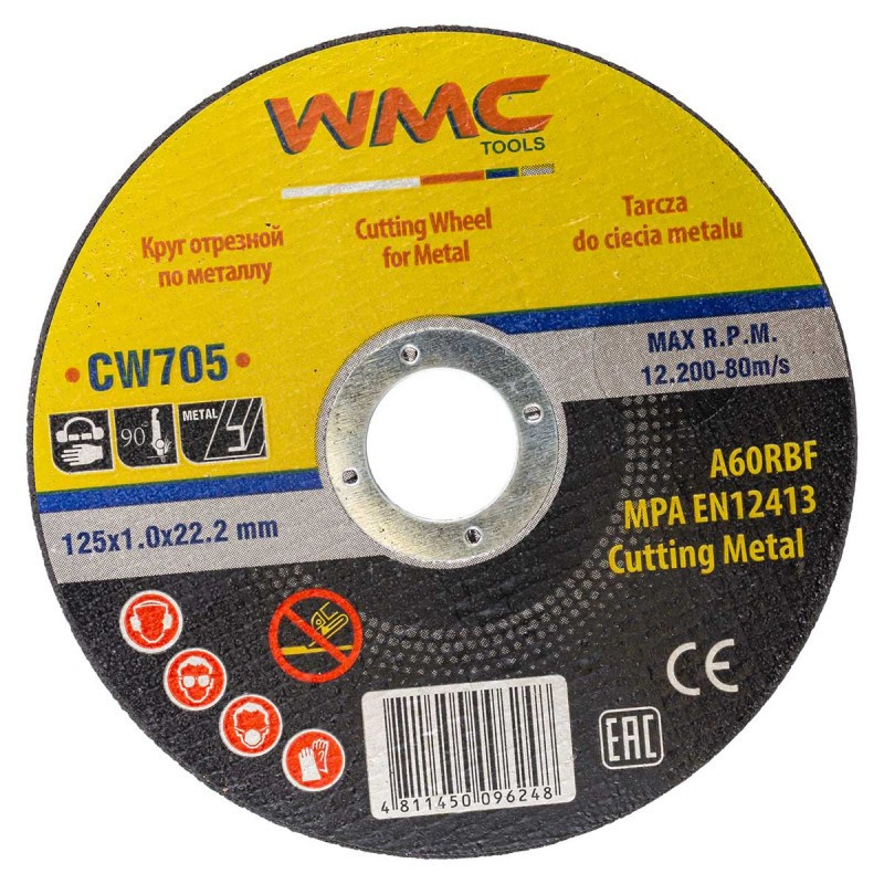 Круг відрізний по металу 125x1.0x22.2мм WMC TOOLS WT-CW705 Одеса - фото 1