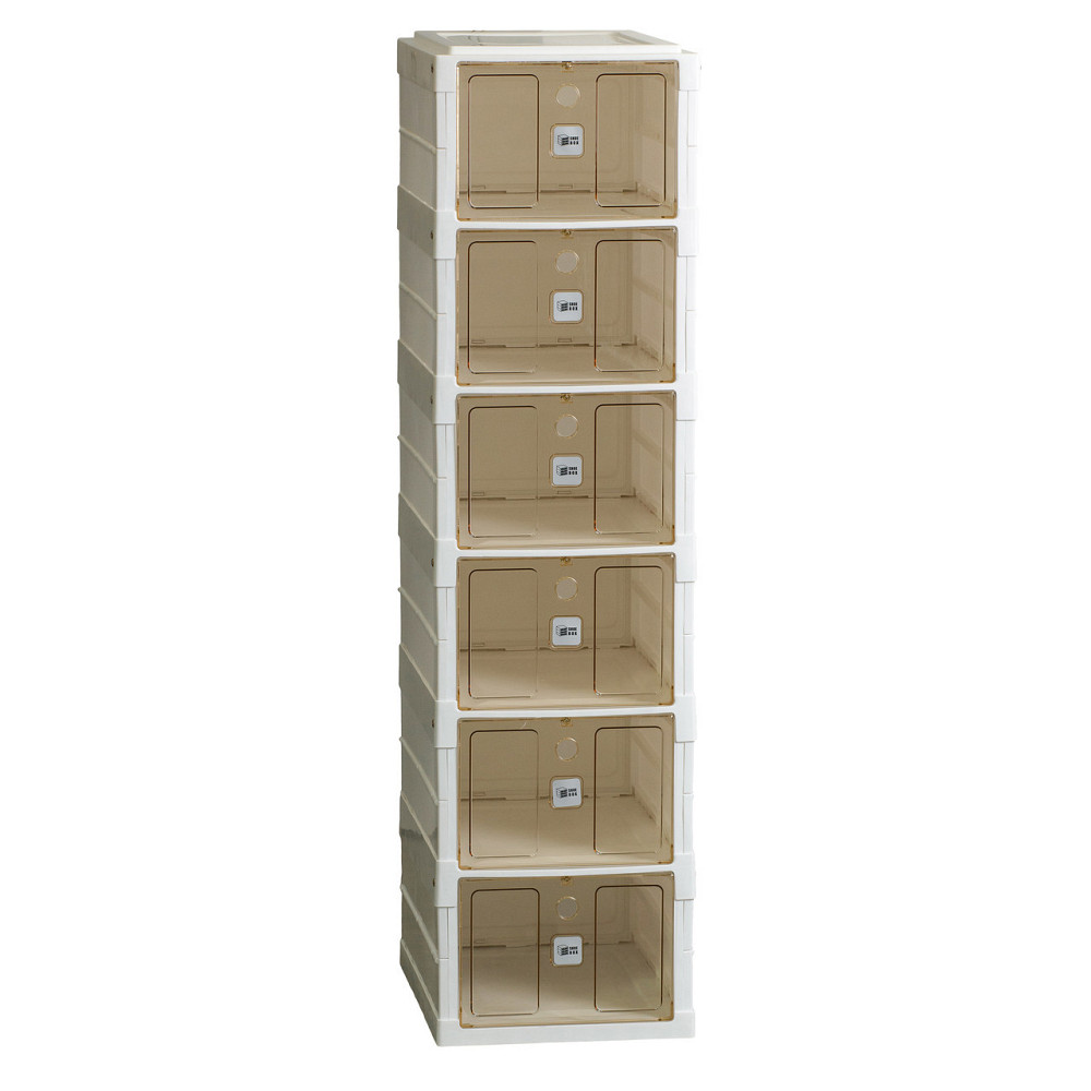 Портативний пластиковий шафка для взуття на 6 полок, білий Київ - фото 1