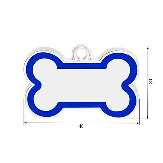Адресник для собаки Bone 46х30мм Синій Київ