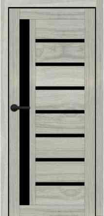 Двері міжкімнатні Порталіно PL-01 месина срібна чорне скло Київ