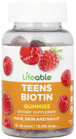 Биотин Lifeable Biotin Teens 60 жев таб малина Киев