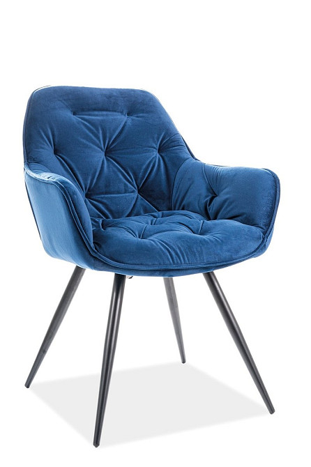 Стілець CHERRY VELVET чорний каркас/синій BL.86 Київ - фото 1