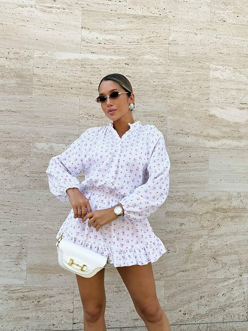 Женское легкое платье-комбинезон с принтом натуральный муслин 46/48, Белый 2 Одесса - изображение 8