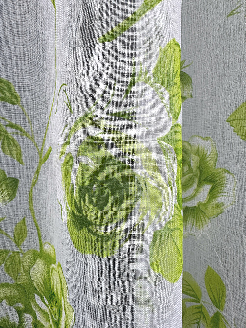 Тюль VR-Textil 1264т Flora Батист Білий з салатовим 400х270 см (42-1382) Київ - фото 13