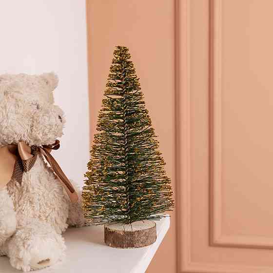 Lugi Новорічна настільна ялинка золота Стріла 25 см на дерев'яній підставці SOK-М-12-4 Коломия