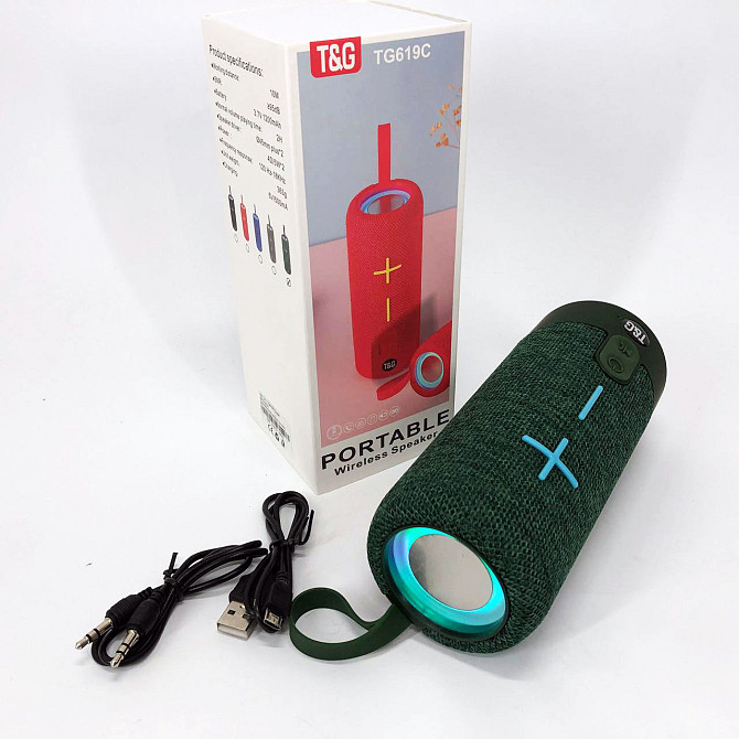 Гучна якісна блютуз колонка TG619C, Bluetooth колонка з XM-641 різнокольоровим підсвічуванням Київ - фото 8