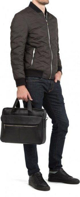 Сумка чоловіча шкіряна Чорна (Vintage) Київ - фото 11