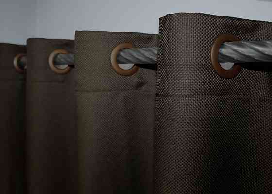 Комплект штор на люверсах VR-Textil Льон-блекаут № 1180ш Венге 150х250см 2 шт (37-0188) Київ