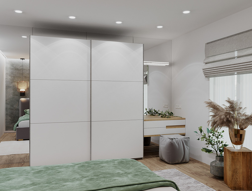 Шафа-купе двохдверна Doros G-Caiser 220х60х240 см Білий (DRS-011004) Дніпро - фото 1