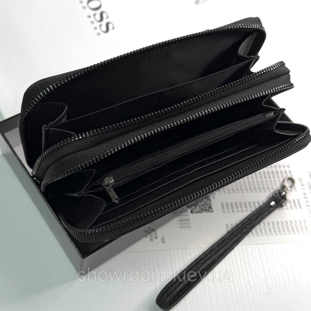 Кожаный брендовый кошелек клатч на два отделения Boss (6614) Киев - изображение 7