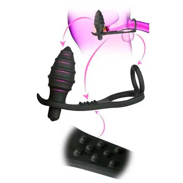 Уникальный Вибромассажер для анальной стимуляции и массажа простаты 10-ти частотный 3.6 см - Черный Винница - изображение 6