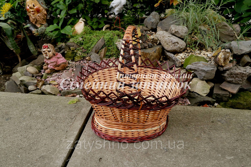 Кошик із лози світло-коричневий великодній Київ - фото 1