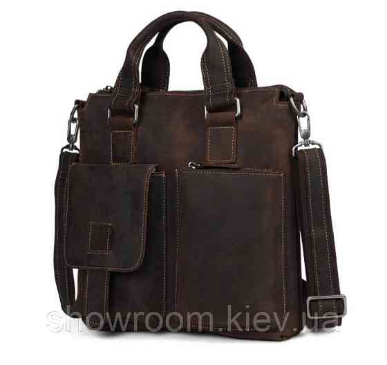 Чоловіча шкіряна сумка Wild Leather (351) коричнева Київ