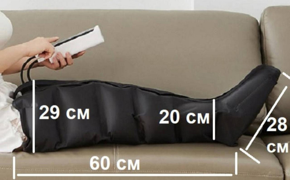 Массажер для ног Luyao LY-670 воздушно-компрессионный 6 камер (3 режима) Черный Винница - изображение 7