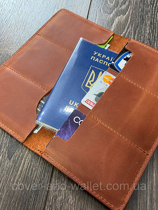 Коричневий гаманець купюрник ручної роботи з натуральної шкіри LQ Leather Київ - фото 1