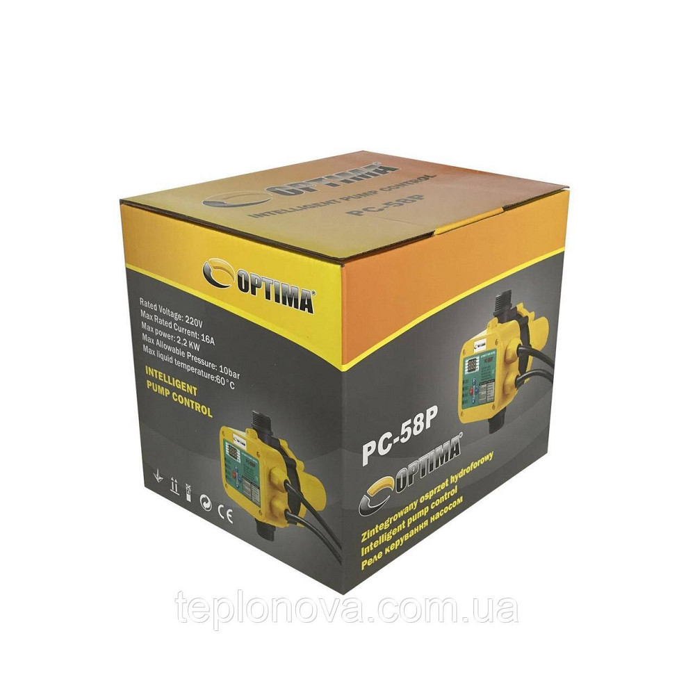 Захист сухого ходу Optima PC58 P 2.2 кВт (з регульованим діапазоном тиску) Чернівці - фото 4