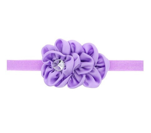 Нарядная повязка детская сиреневая - цветок 10см, размер универсальный (на резинке) Киев - изображение 2