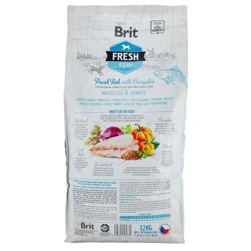 Сухий корм Brit Fresh для дорослих собак великих порід, для м'язів та суглобів, з рибою та гарбузом, 12 кг Київ - фото 3