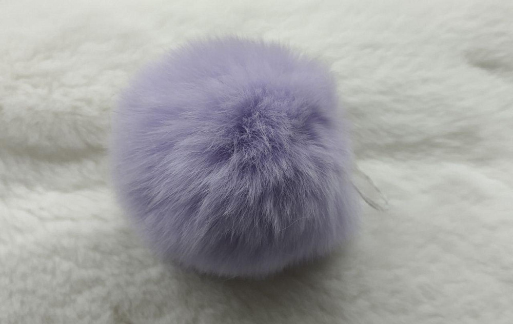 Хутряний бубон на шапку з кролика Rex Бузковий Харків - фото 2