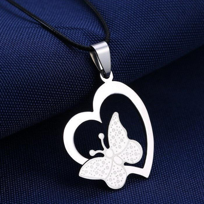 Кулон жіночий Серце з метеликом Київ - фото 1