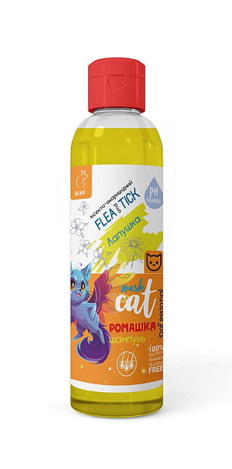 Шампунь для кошек Лапушка Ромашка для ухода за кожей и шерстью 240 мл (Круг) Винница - изображение 2