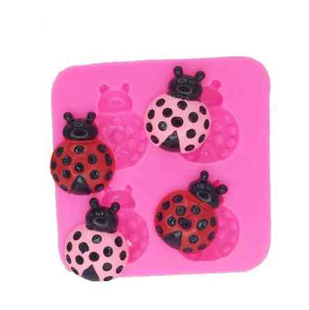 Молд силиконовый Божьи коровки 65 на 65 мм розовый Киев