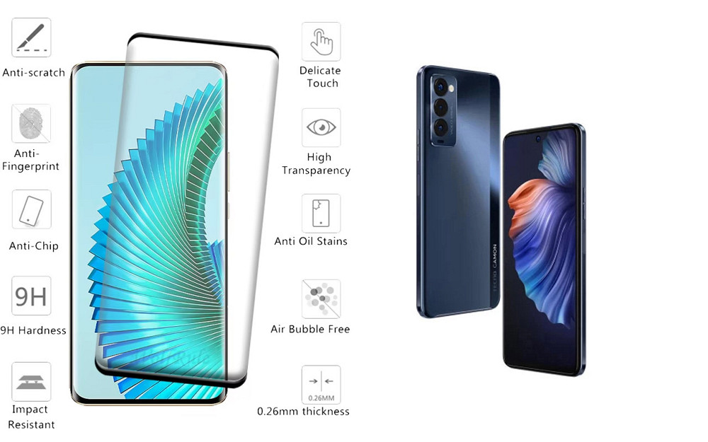 Захисне скло HyperGlass Pro для Tecno Camon 18 (CH6n), Camon 18p (CH7n) – максимальна чутливість та захист Київ - фото 2