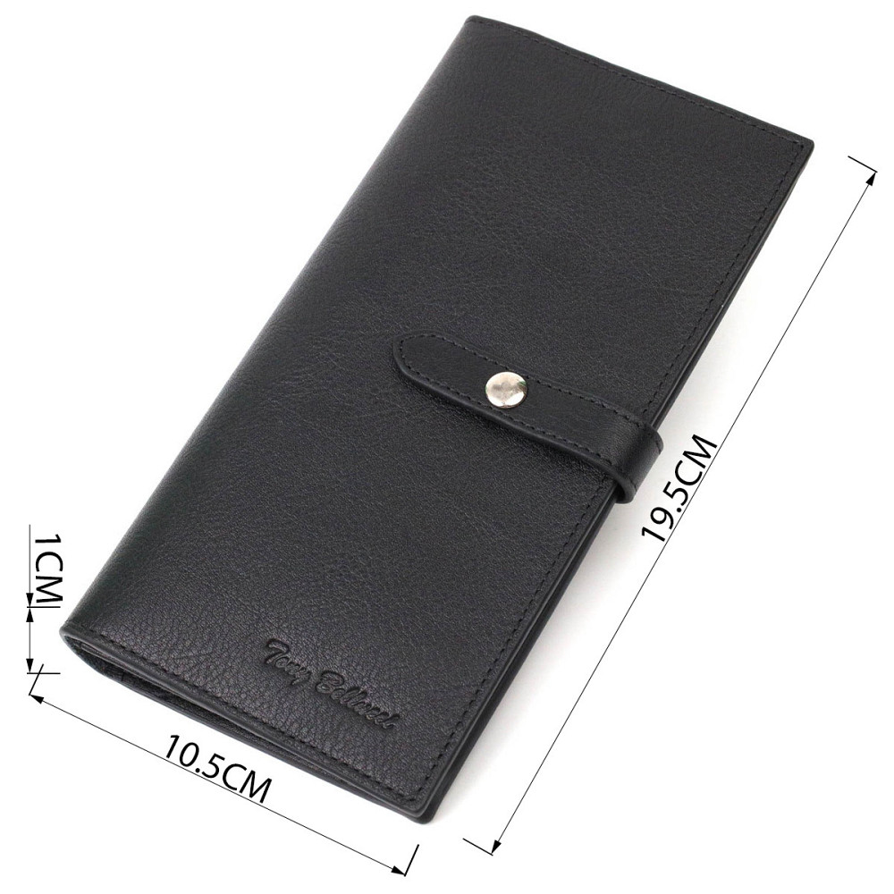 Женский тонкий кошелек из натуральной кожи Черный (Tony Bellucci) Киев - изображение 7