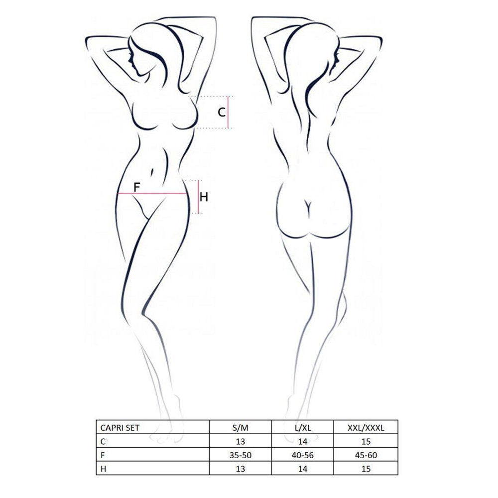 Комплект білизни під латекс Passion CAPRI SET XXL/XXXL black, міні-бікіні, стрінги, пояс для панчіх Sex Aura Київ - фото 3