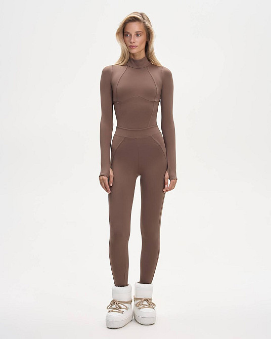 Женский повседневный термо костюм двойка: боди и лосины из ткани пума Мокко, 42/44 Одесса - изображение 3